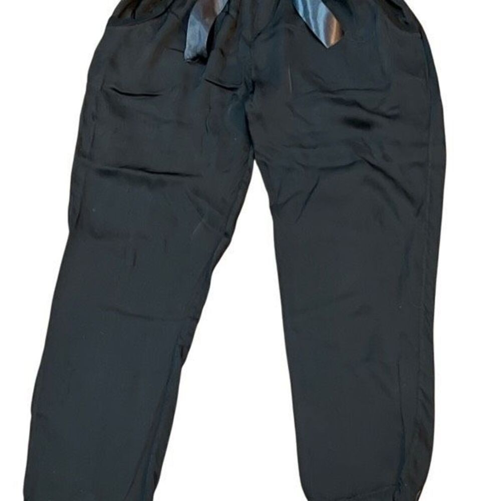 Sofia of Italy Black Cropped Silk Dress Pants